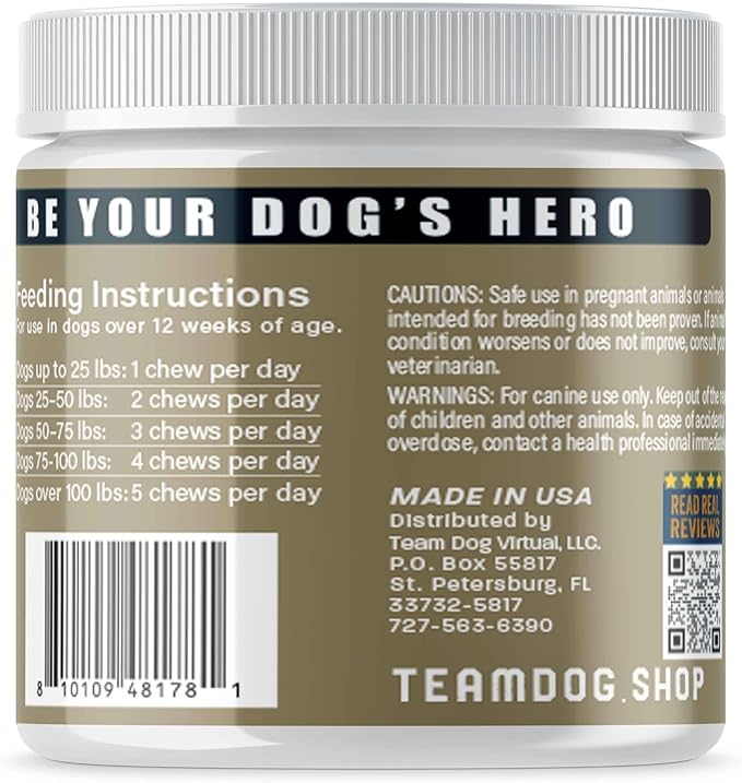 TEAM DOG Probiotic Chews for Dogs | Digestive Enzymes & Dog Probiotics for Yeast, Itchy Skin and Itchy Ears | for Allergies & Sensitive Stomachs | Promotes Digestive & Gut Health for Dogs | 120 Count