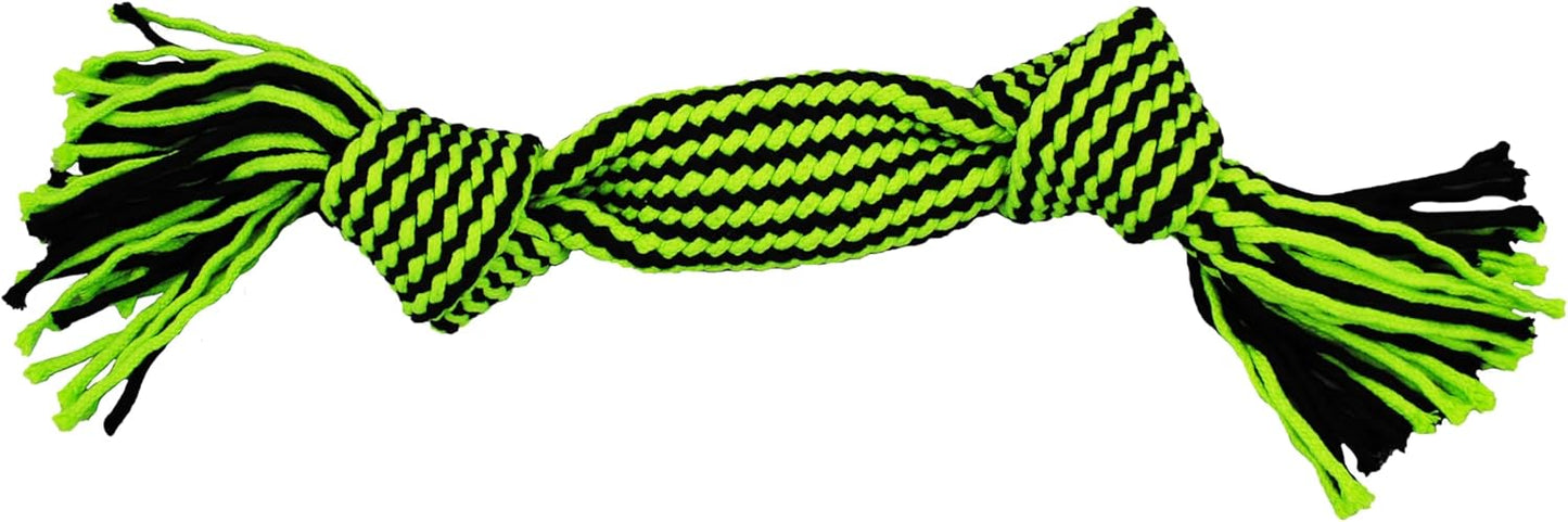 Jolly Pets Knot-N-Chew 2 Squeaker Green/Black Small/Medium