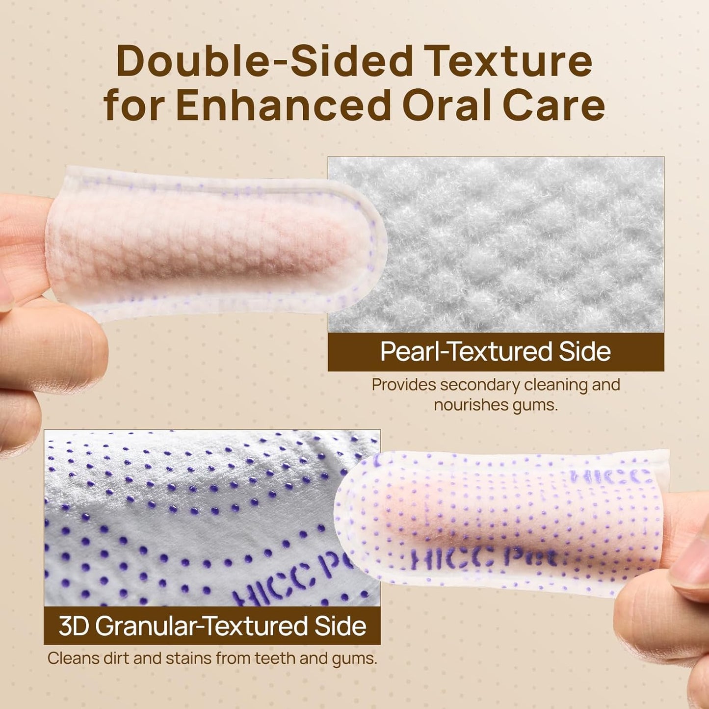 HICC PET Dog Dental Wipes & Cat Toothbrush and Toothpaste Alternative, Teeth Cleaning Wipes for Dogs & Puppies, Remove Plaque & Tartar, Fresh Breath Oral Hygiene, Pet Oral Care Wipes, 50 Count