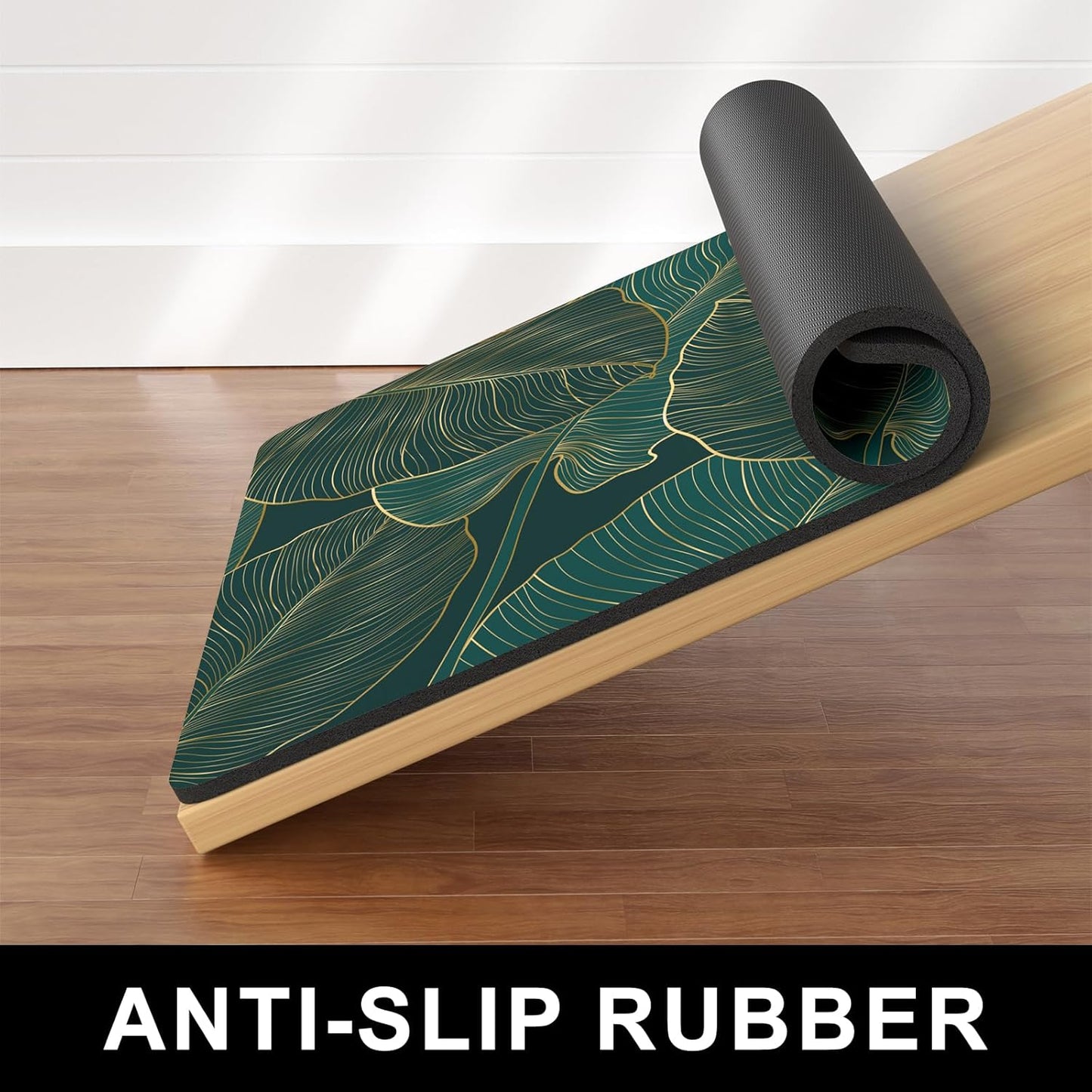 Dog Food Mat, 16" x 24" Absorbent Dog Cat Bowl Mat for Food and Water, Cute Anti-Slip Rubber Pet Feeding Rug Protect Floors, Placemat for Feeding & Watering Supplies, Tropical Palm Leaves