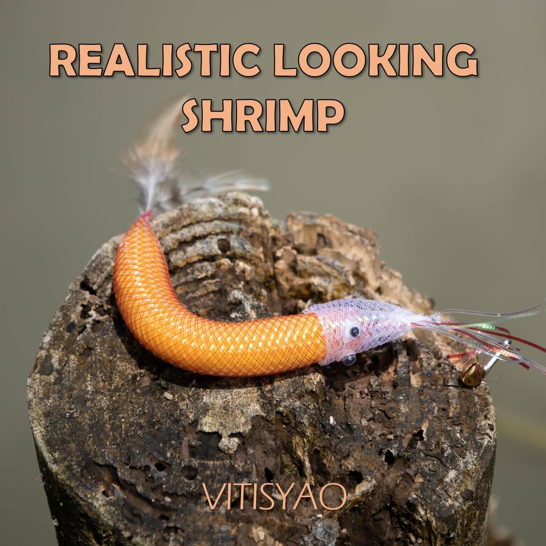 Cat Insect Feather Toys Replacement - 2 Pcs Handmade Natural Shrimps - Cat Toy Wand Refills - Interactive Kitten Teaser Wand Attachments - Kitty Toys for Indoor Cats Play