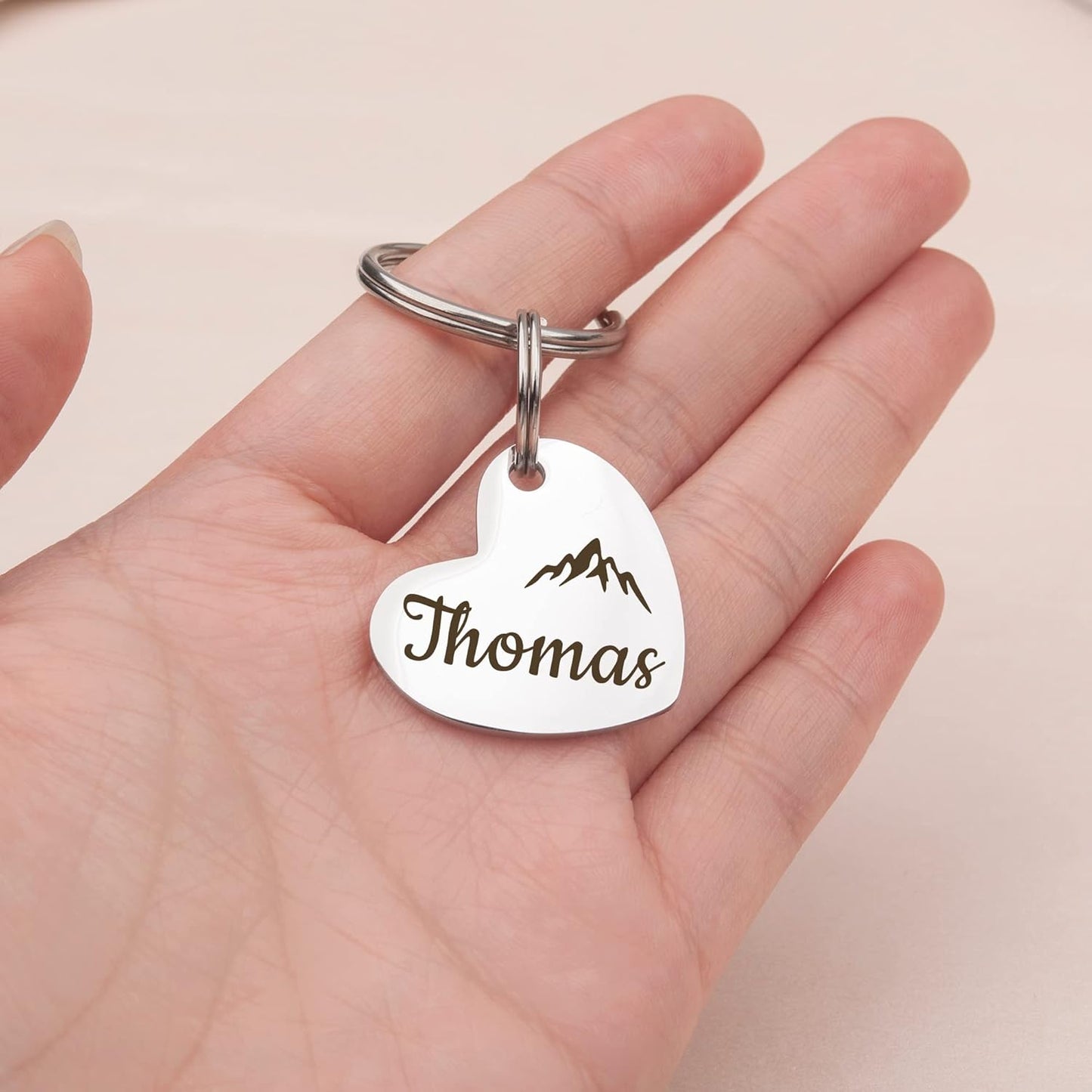 Anavia Small Size Dog Cat ID Tags, Small/XS Personalized Color Plated Stainless Steel Puppy Kitten Name Tags, Customized Engraved Nameplate Pet Collar Tag (Rose Gold, Heart)