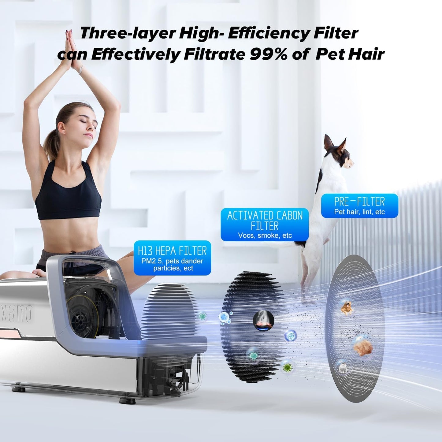 Dog Grooming Kit, Multi-Functional Hair Trimmer & Vacuum, 15KPa Powerful Suction, Stainless Steel, Low Noise, Adjustable Settings, Easy to Clean, Includes Clippers, Brush, Nail Trimmer