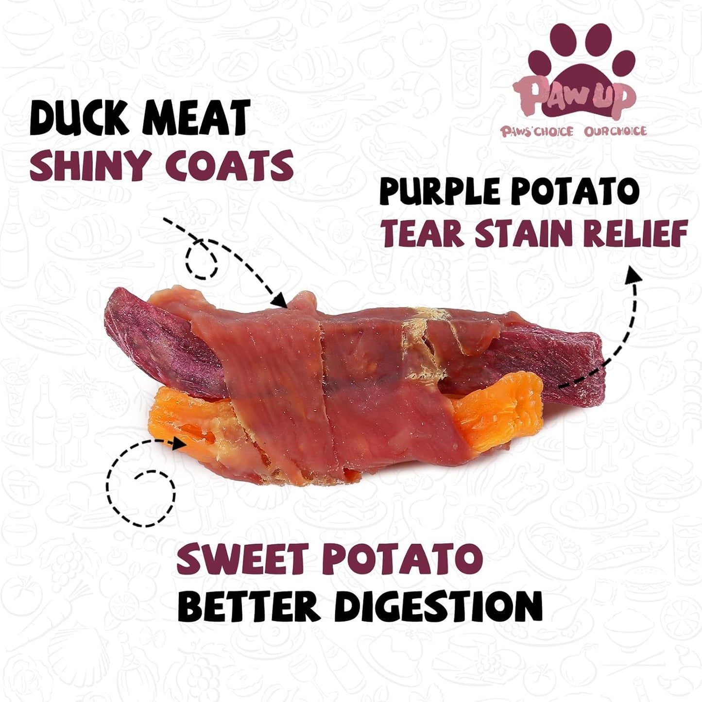 Duck & Sweet Potato Dog Treats, High Fiber Pet Treats for Medium Dogs, Healthy Chews Snacks, High in Protein, 12.5 oz