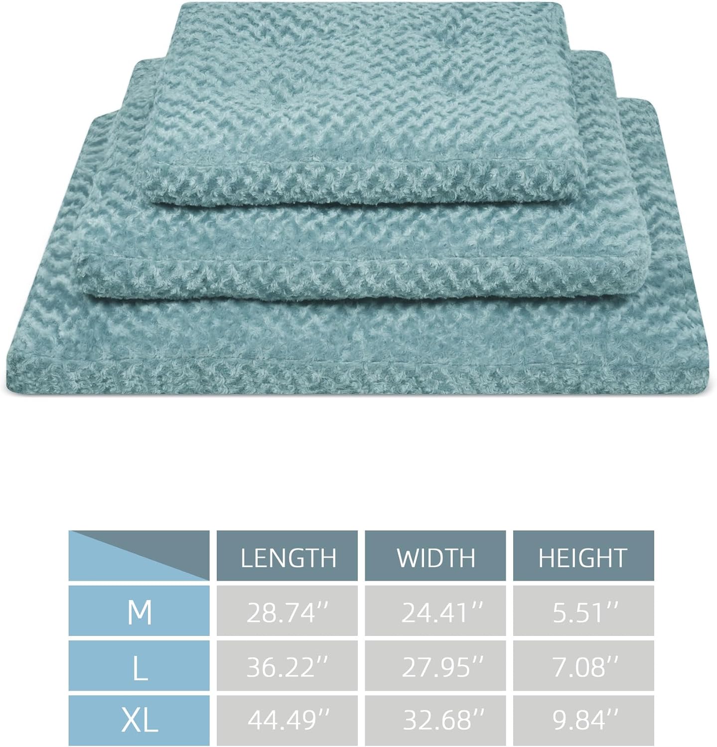 Dog Bed Washable Pet Bed,Dog Crate Bed Washable Cushion with Anti-Slip Bottom,Calming Anti-Anxiety Pet Bed with Non-Slip Bottom for Small&Medium&Large Dogs and Cat,Sea Blue(44.5''X32.7''X9.8'')