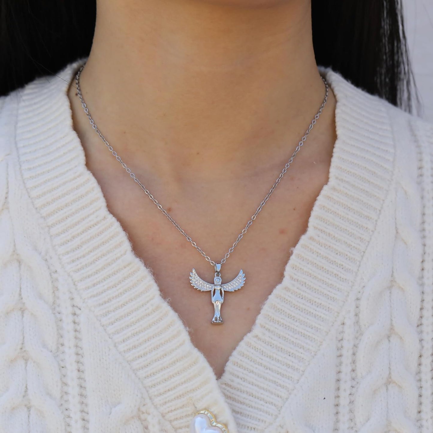 Baydurcan Pendant Necklace for Women Evil Eye Ankh Bow Necklace for Friends Sister Birthday Just Because Christmas Gifts