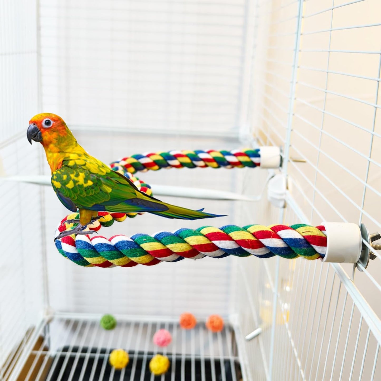 Bird Perch,Bird Rope Perch & Rope Perch,Bird perches for cage,Rope Perch for Conures,Parrots,Cockatiel,Lovebird,Budgerigar,Parakeet Rope perches for cage