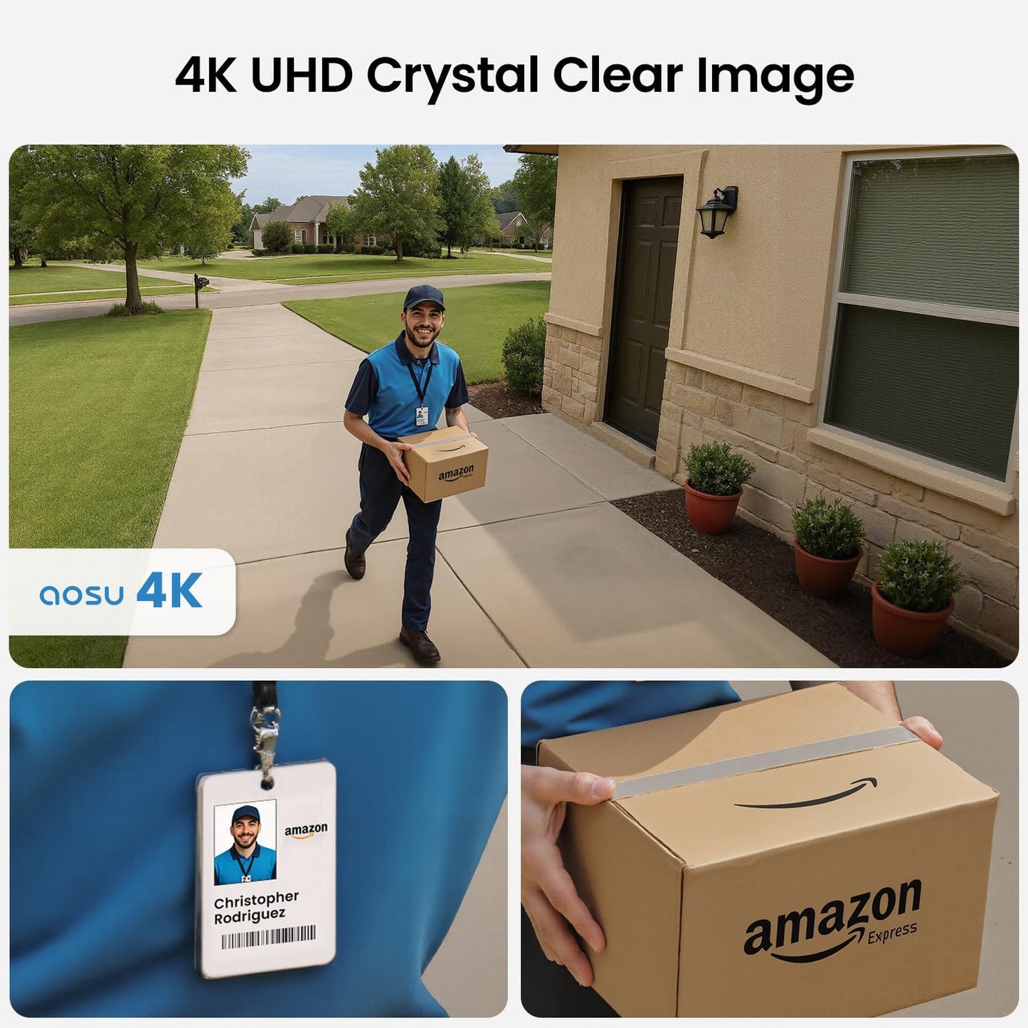 aosu SolarCam P1 Max System Add-on Cam, 4K Security Camera Wireless Outdoor, Dual Solar Power, No Monthly Fees, Supports HomeCortex AI & Standalone Use