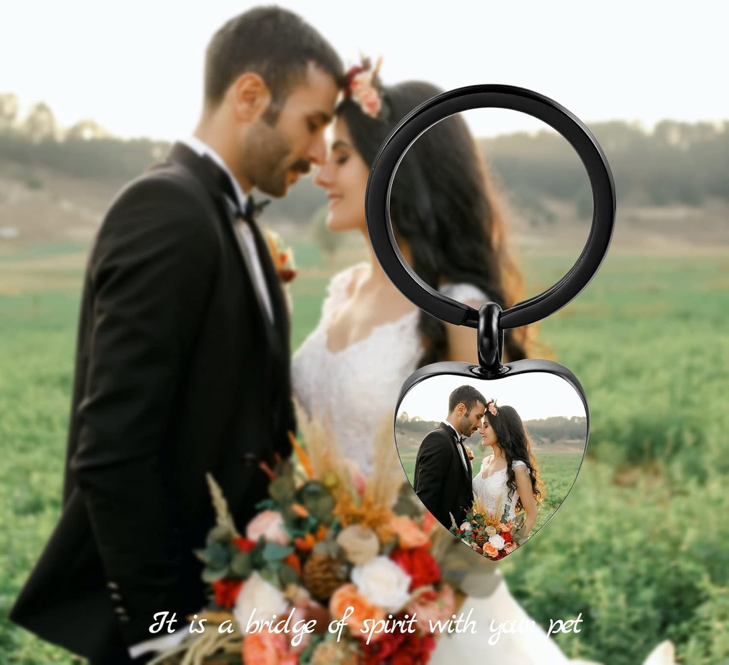 Personalized Cremation Urn Keychain for Pet Human Ashes Custom Photo/Name/Date Dog Cat Paw Print Pendant Stainless Steel Keyring Memorial Keepsake Keychain for Women Men (Style C2)