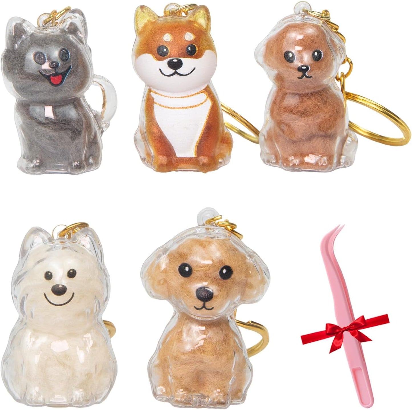 Cat Hair Keychain – Pet Fur Storage Bottle with Tweezer – Cute Keepsake Capsule for Cat Lovers, Portable Hair Holder