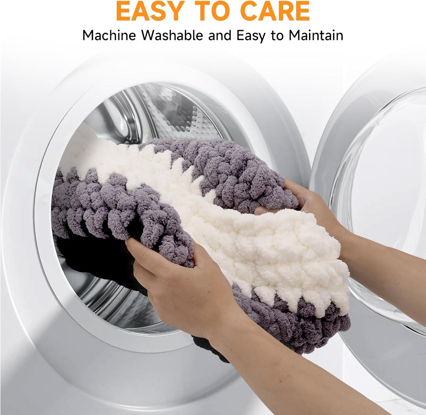 Ombre Gradient Round Cat Bed for Indoor Cats, Chunky Knit Washable & Plush Pet Bed, Cozy Nest with Non-Slip Bottom for Small Medium Cats