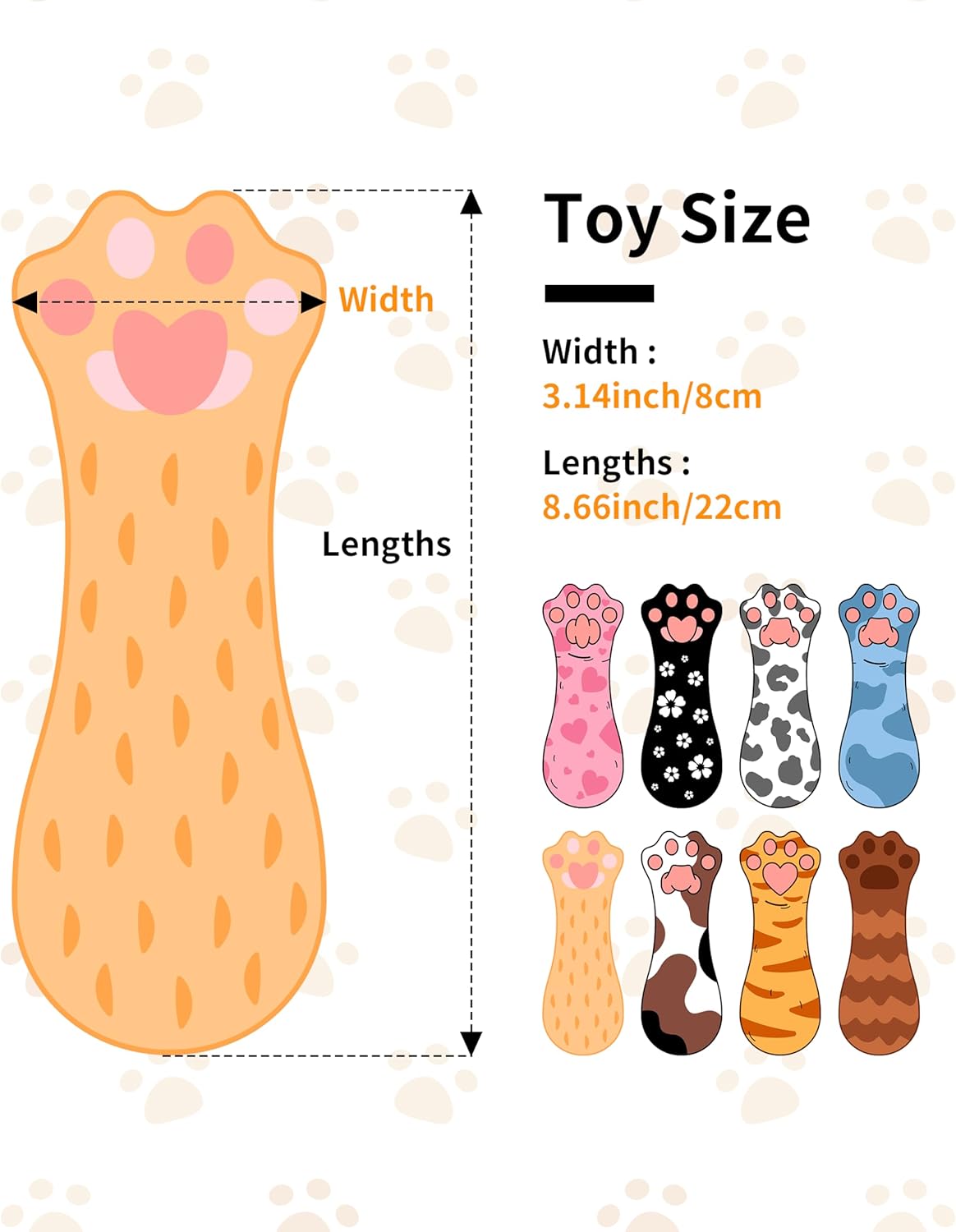 PET SHOW 8 Pack Cat Kicker Toys with Catnip Crinkle Sound Toys for Indoor Cats Colorful Stuffed Kitten Paw Shape Natural Interactive Toy Pet Kitty