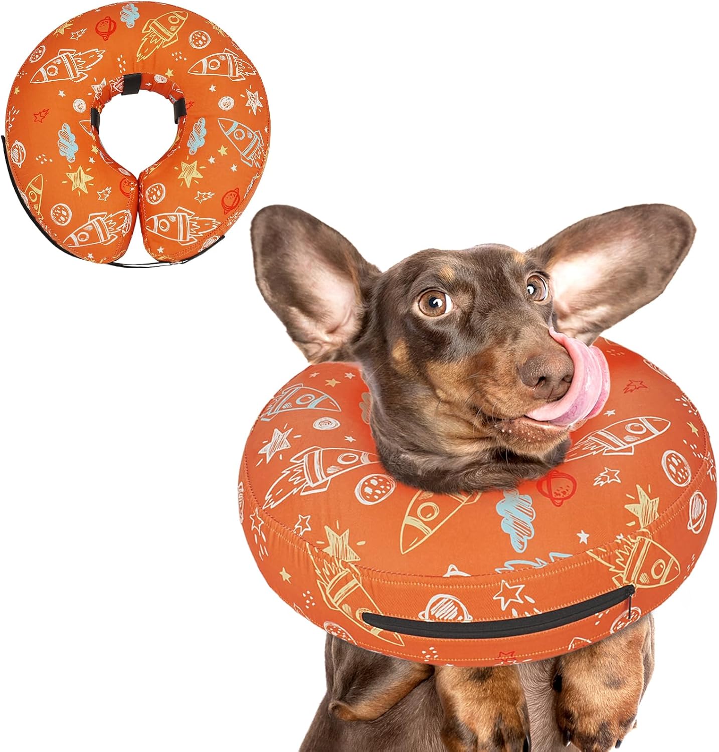 Inflatable Dog Cone Collar for After Surgery, Dog Donut Collar After Surgery, Soft Pet Cone for Small Medium Large Dogs to Stop Licking