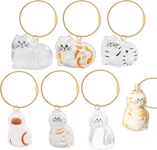6 Pcs Cat Hair Storage Bottle Keychain, Cute Cat Fur Keepsake, Transparent Cats Hair Storage Box Pendants, Pet Memorial Gifts Accessories For Friends Wallet Backpack Handbag Keychain