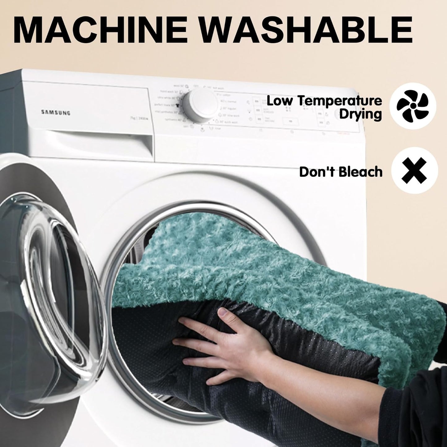 Dog Bed Washable Pet Bed,Dog Crate Bed Washable Cushion with Anti-Slip Bottom,Calming Anti-Anxiety Pet Bed with Non-Slip Bottom for Small&Medium&Large Dogs and Cat,Sea Blue(M)