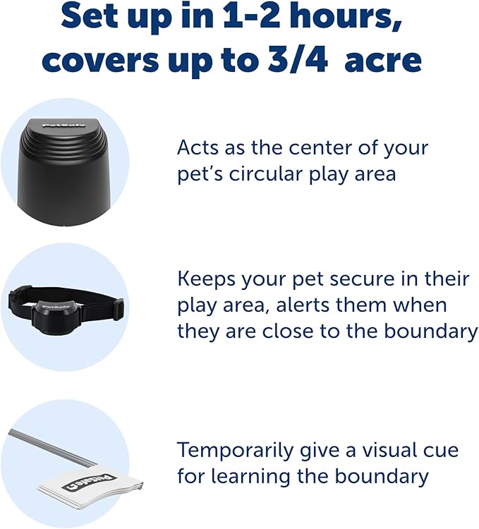 PetSafe Stay & Play 2-Dog Compact Wireless Fence - Portable & No-Dig - Includes 2 Collars - Covers Up to 3/4 Acre - for Dogs 5lb+
