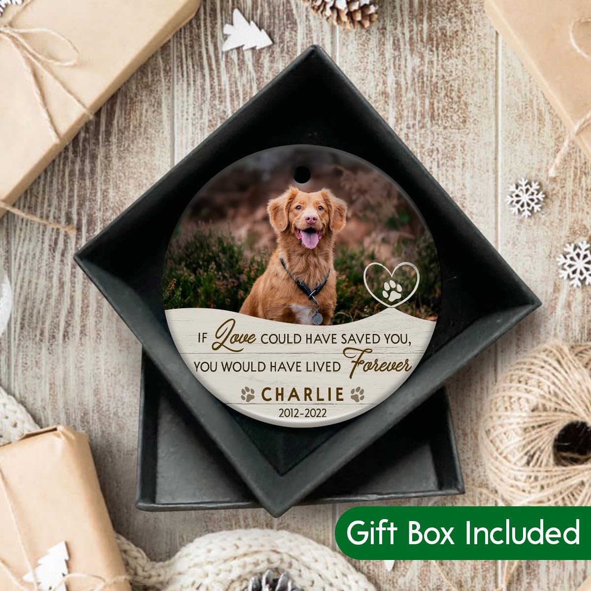 Personalized Dog Memorial Ornament, Gifts for Loss, Remembrance Pet, Pet Memorial Gifts, Dog Sympathy Gift, Ceramic Keepsake to Hang on Christmas Tree