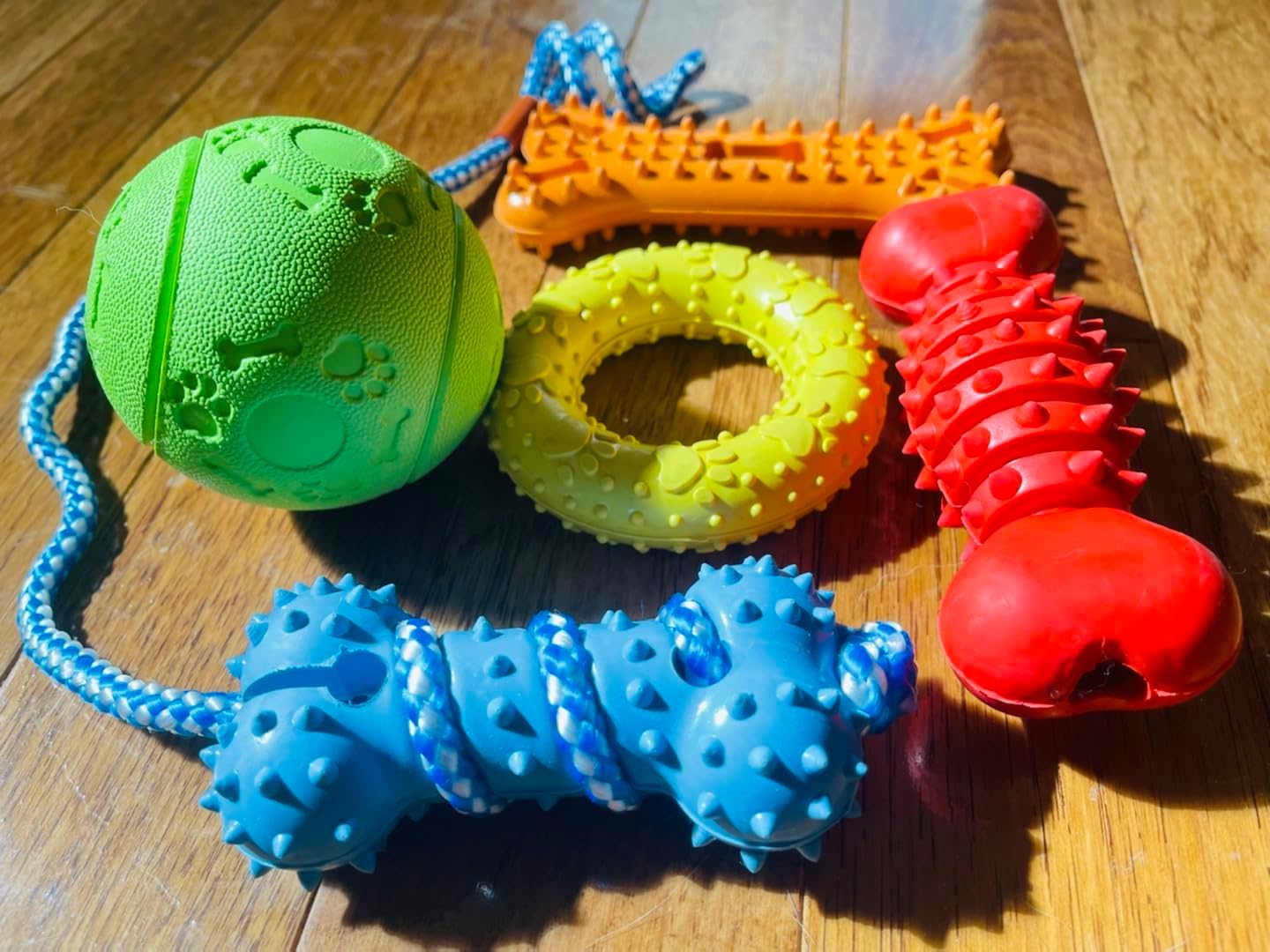 Jalousie Plush & Rope Dog Toys - Squeaky, Premium Rubber (5 Pack for Small/Medium Dogs & Puppies)