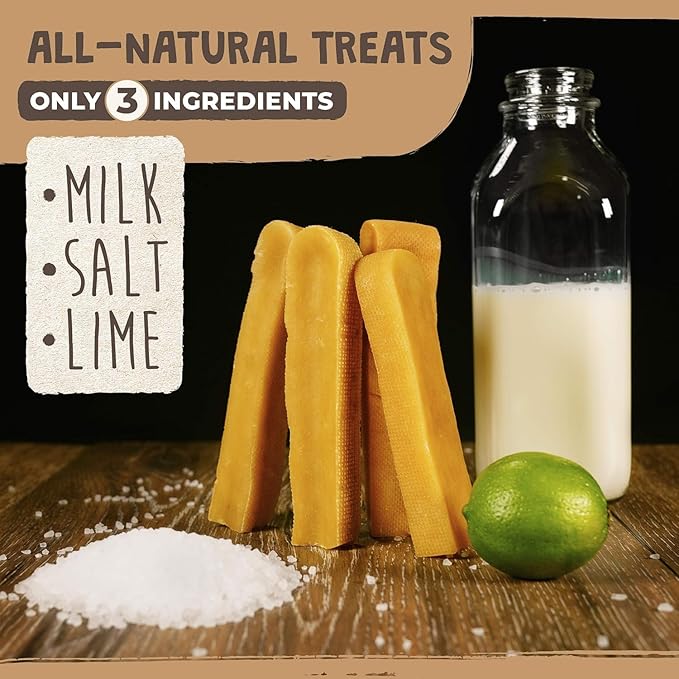 Mighty Paw Yak Cheese Dog Chews - All-Natural Treats for Dogs - High Protein Treat with 68 Grams of Protein Per Chew - Delicious and Long Lasting - Odor Free with Limited Ingredients - Monster 4 Pack