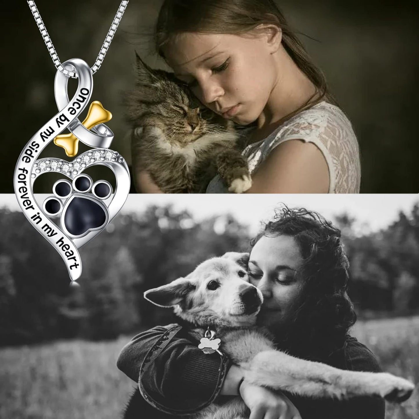 Sterling Silver Pet Urn Necklace for Ashes - Memorial Keepsake for Dog, Cat Pet