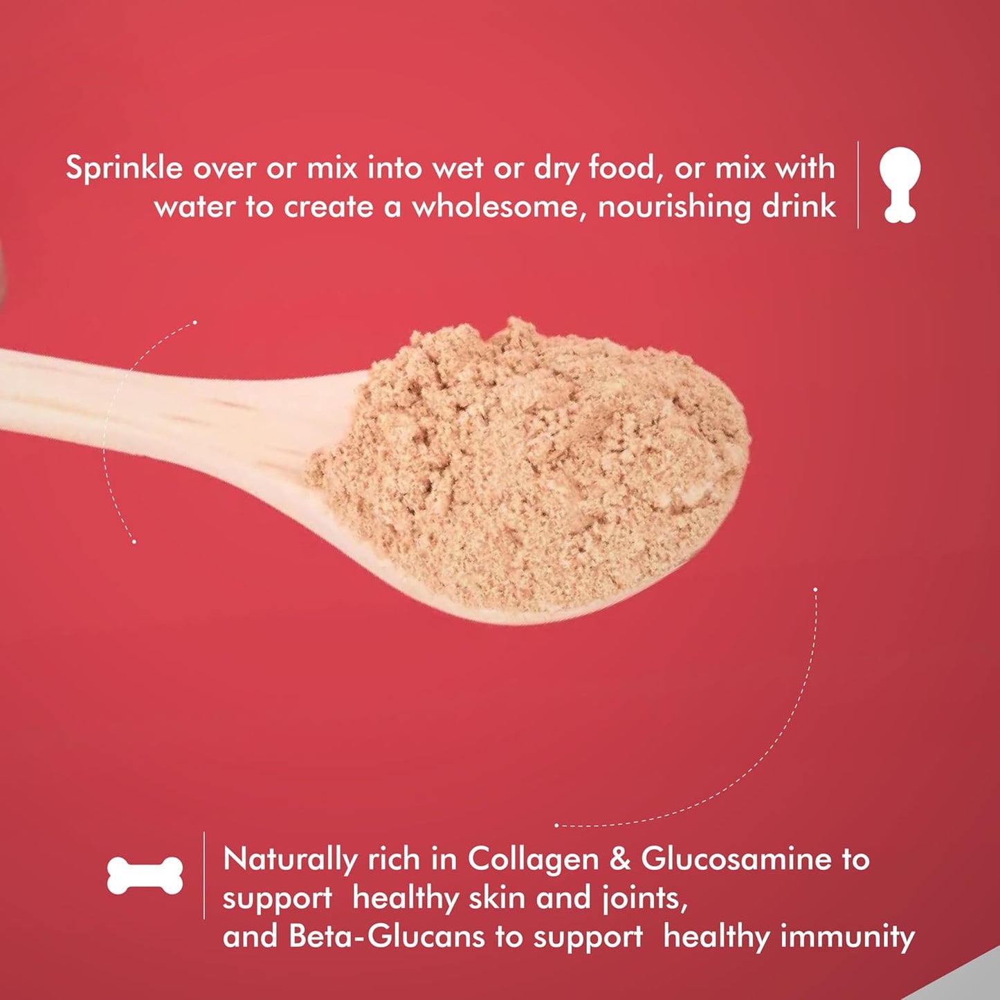 King Lou Pets + BK Pets - Bone Broth Booster Holistic Defense - Beef Bone Broth Topper - Beef Bone Broth and Turkey Tail Mushroom - Bone Broth for Holistic Immune Defense - Dogs and Cats Bone Broth