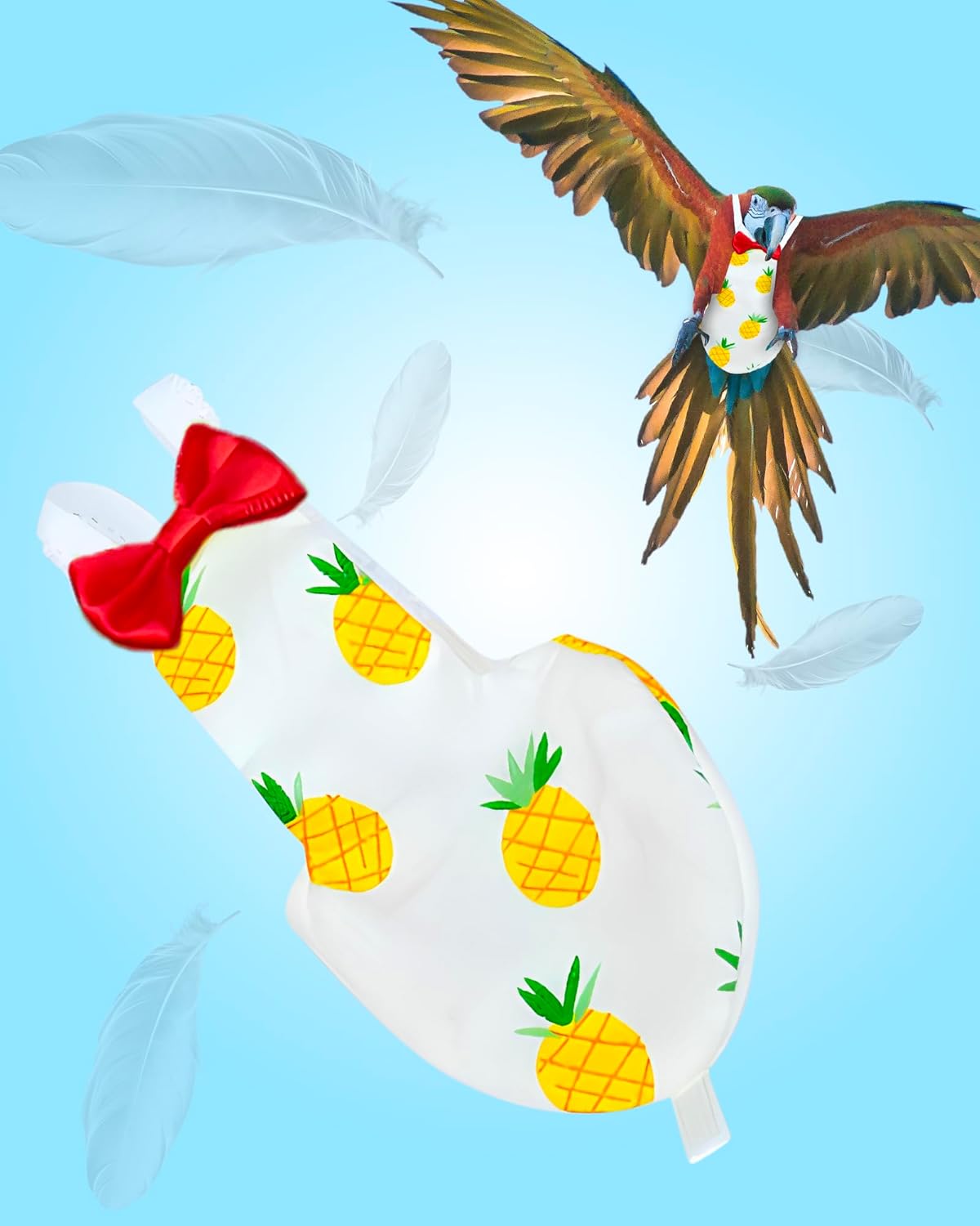 UKJENT Bird Diaper Protective Parrot Nappy - 4 Pack, Reusable Flight Suit with Waterproof Inner Layer, Washable Cute Urine Wet Suit for Cockatiel Monk Parakeet Sun Parakeet Lory(S)