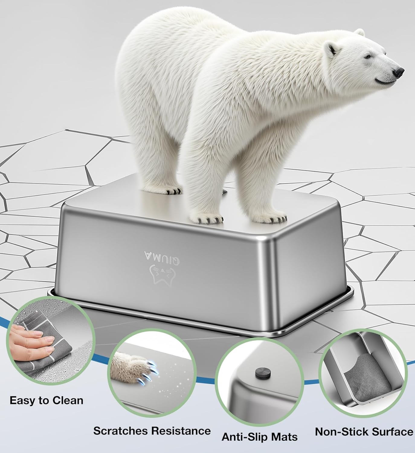 Jumbo Stainless Steel Cat Litter Box, 27.5"×19.6"×5.9", XXL Metal Litter Pan with High Sides, Odor-Free, Non-Stick, Easy to Clean, Ideal for Extra-Large Cats & Multi-Cat Households