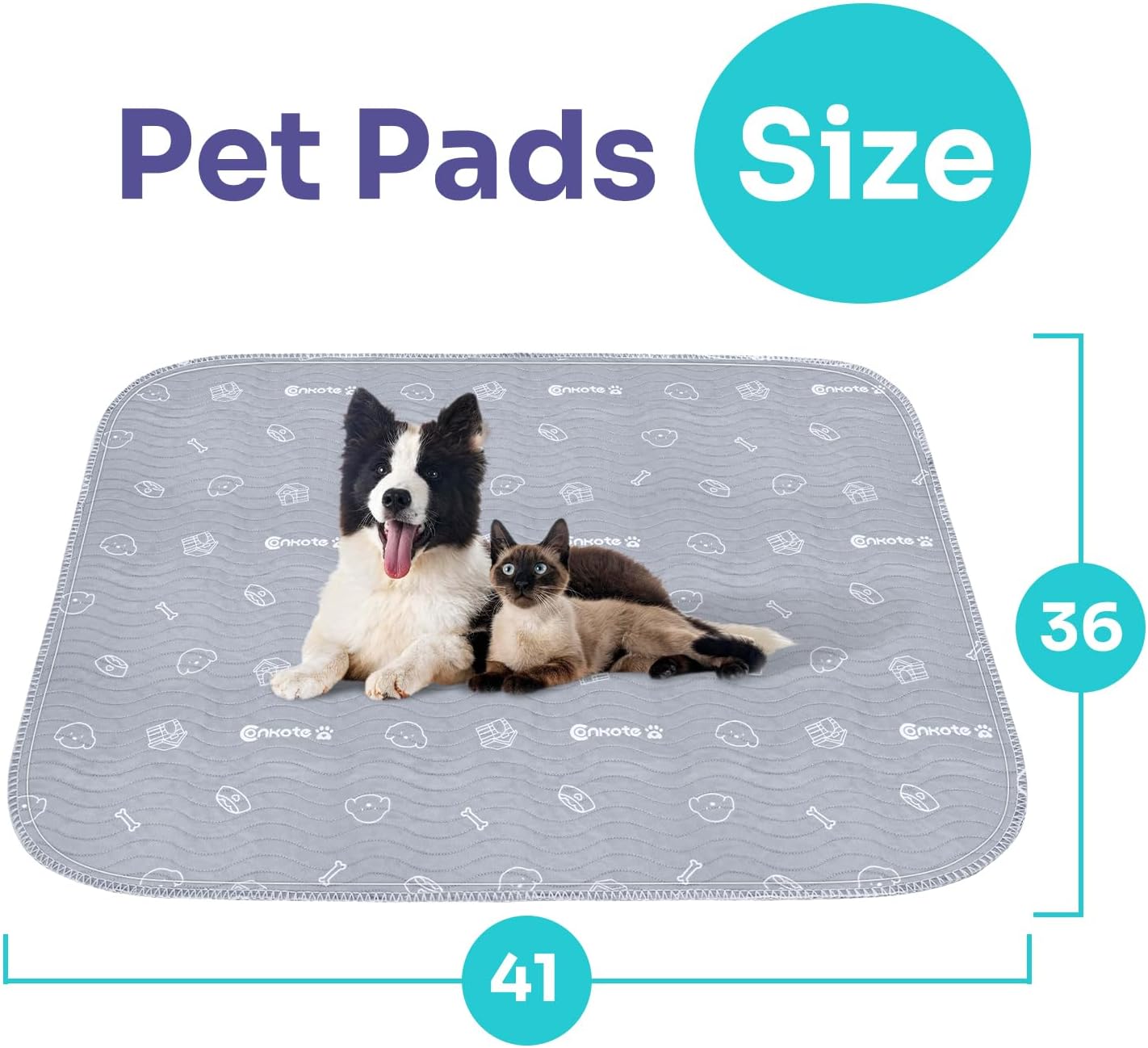 Dog Washable Pee Pads, 36"x41" Super Absorbent Reusable Puppy Pad Non-Slip Dog Playpen Mat Waterproof for Puppy Training, Potty, Playpen,Incontinence