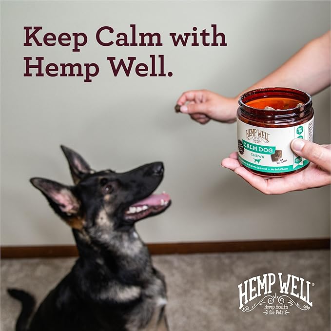 Hemp Well Calm Dog Soft Chews Relieves Anxiety, Calms and Relaxes Your Dog, Aids in Stress Relief and Behavioral Issues, Organically Sourced (2 Pack (120 Chews))