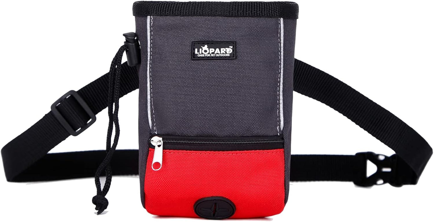 LIOPARD Treat Training Pouch for Dogs, Pet Treat Pouch, Dog Treat Pouches, Dog Treat Bag, Dog Training Treat Bag, Slanted Opening, Ideal for Dog Walking & Training (red)