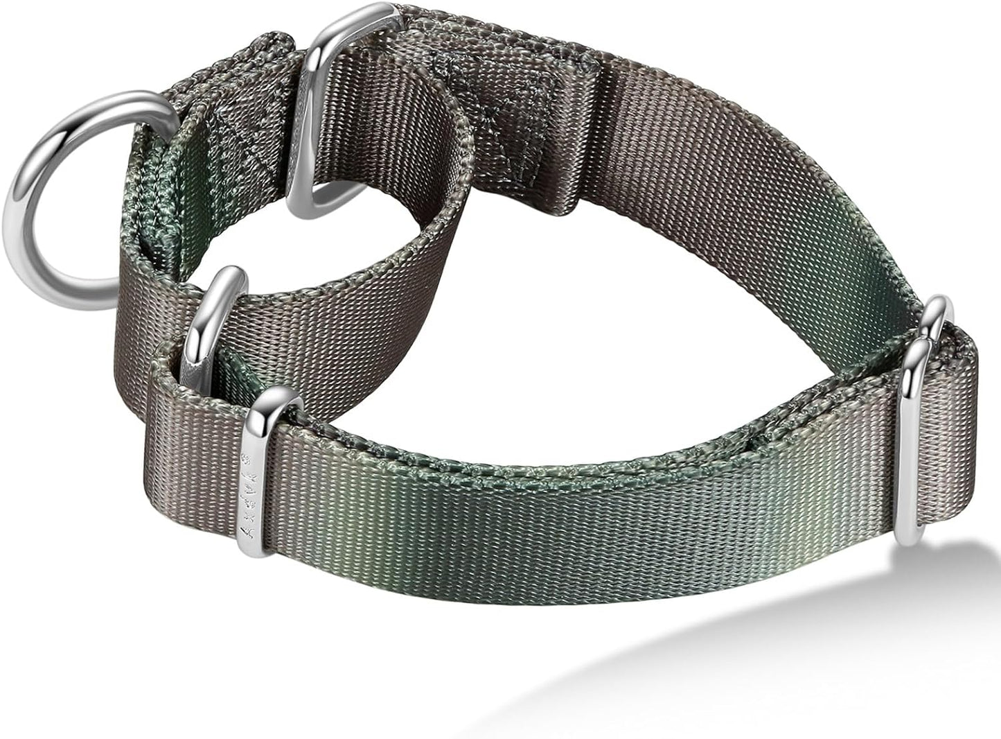 Martingale Dog Collar Colorful Gradient Fashionable - Anti-Escape Soft Durable Pets Collar for Walking Training Outdoor Daily Use -Small, Dark Grey