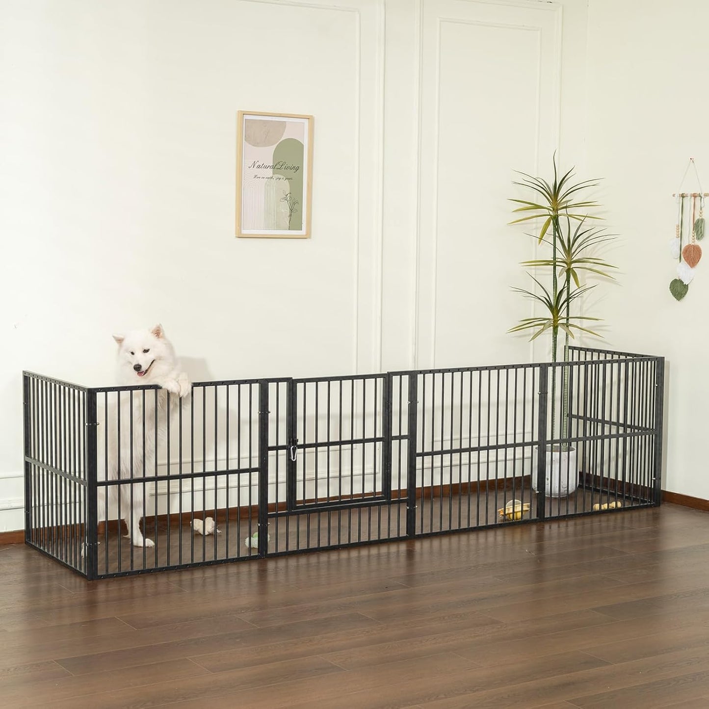 Dog Playpen - 32" Height Dog Pen, Heavy Duty Puppy Pen with Door, Safe & Sturdy, Easy Assemble for Indoor/Outdoor Pet Playpen (10 Panels with Door, Grey)
