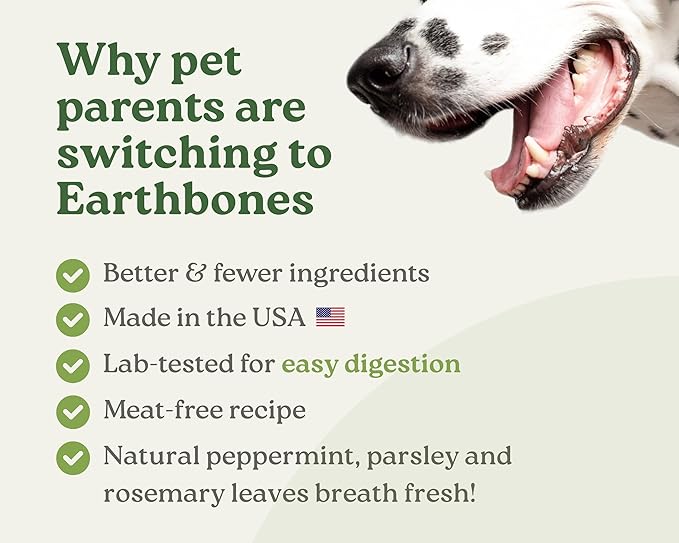 Earthbones Dental Chews for Dogs 3-10lbs, 30 Bones