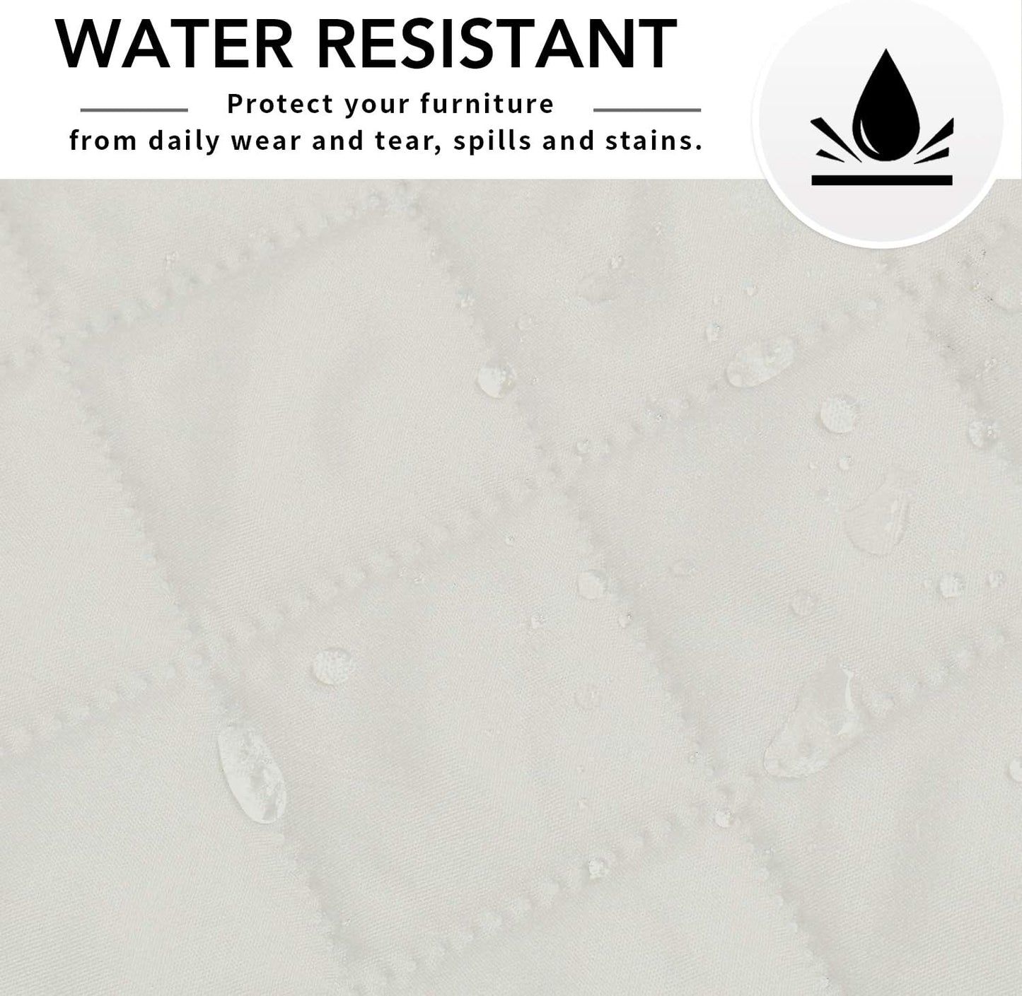 Easy-Going Reversible Loveseat Couch Cover for 2 Cushion Couch Sofa Cover for Dogs Water Resistant Furniture Protector with Foam Sticks Elastic Straps for Pet (Loveseat, Ivory/Ivory)