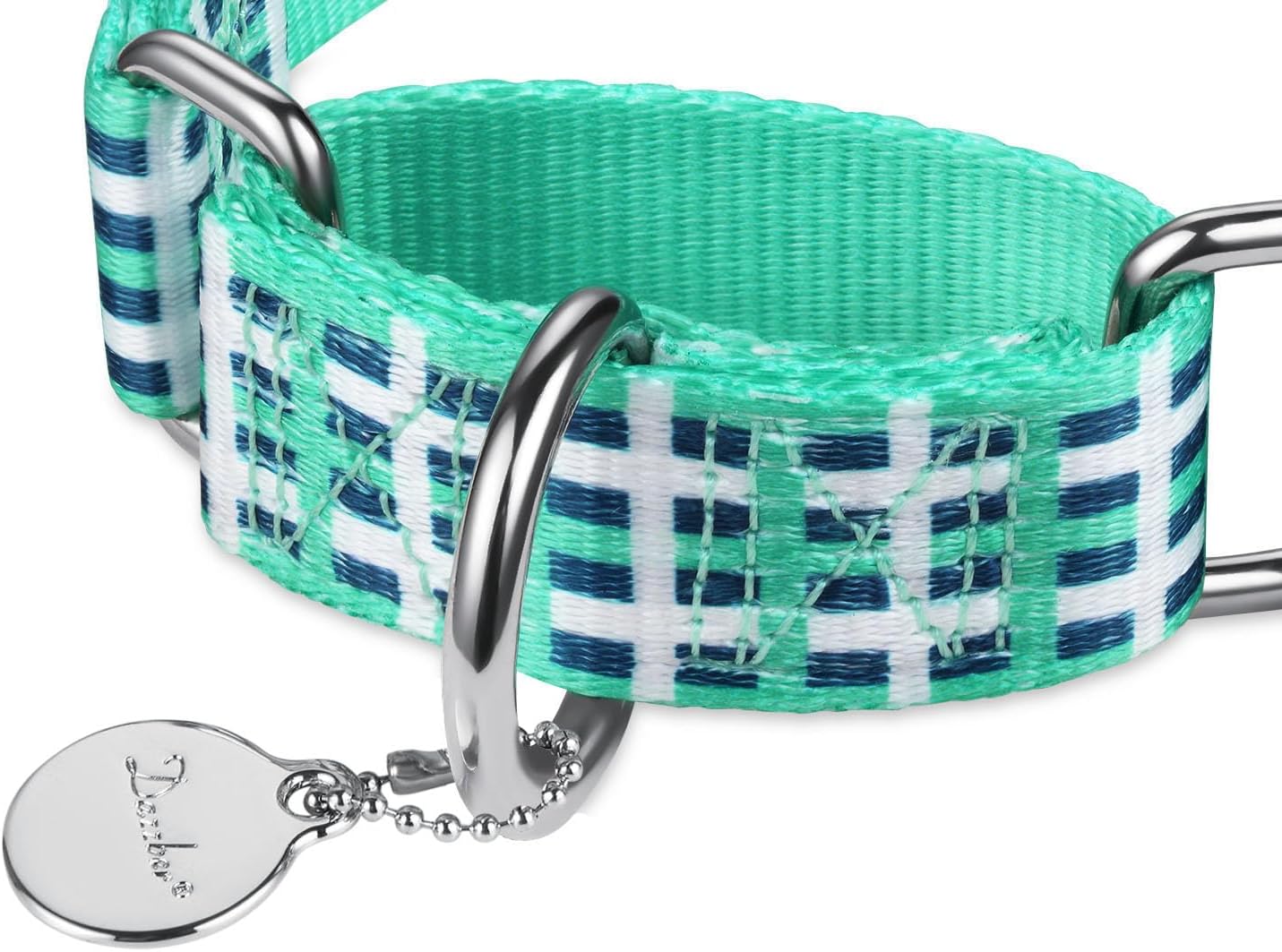 Martingale Collar Dog Collar No Pull Pet Collar Heavy Duty Dog Martingale Collars Silky Soft with Unique Pattern for Small Dogs, (Small, 5/8 Inch Wide, Blue White Plaid)