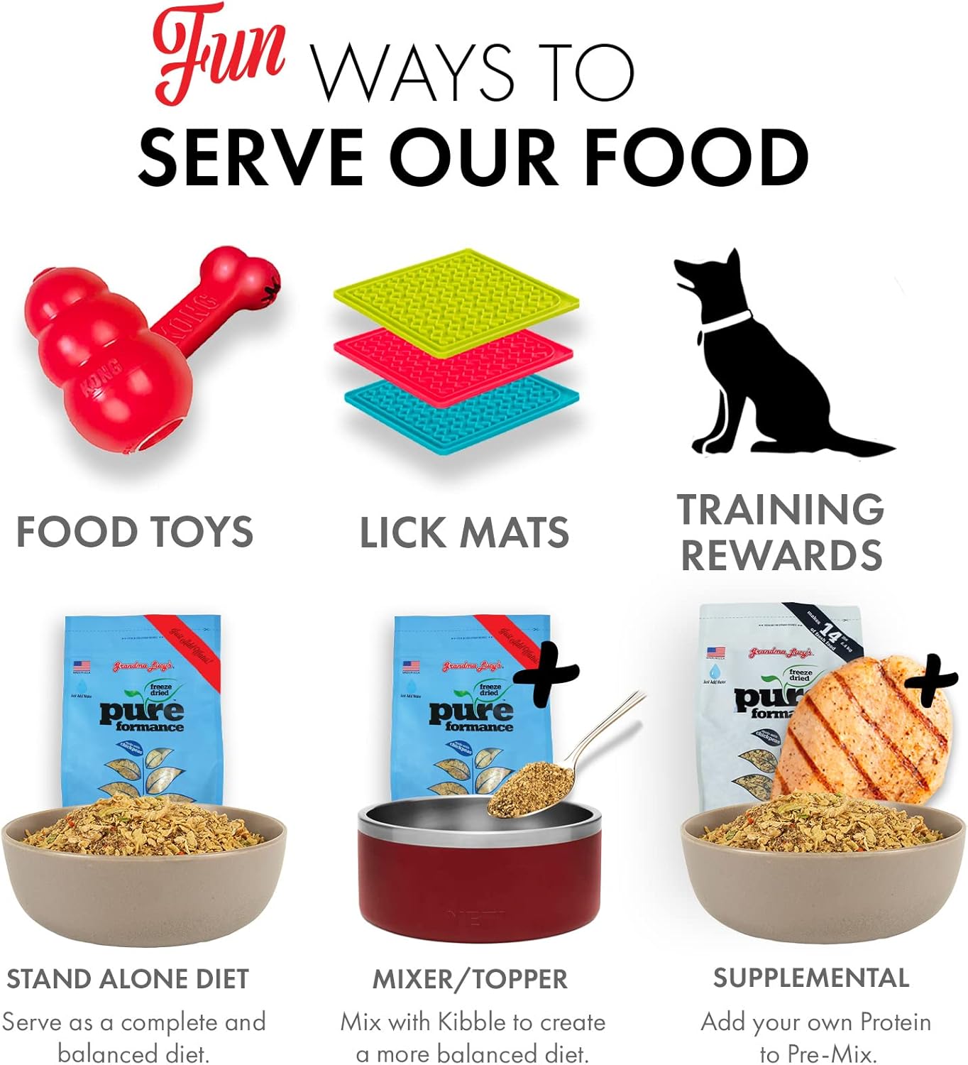 Grandma Lucy's PUREformance Dog Food, Grain Free and Freeze-Dried - Fish, 10 Pound Bag