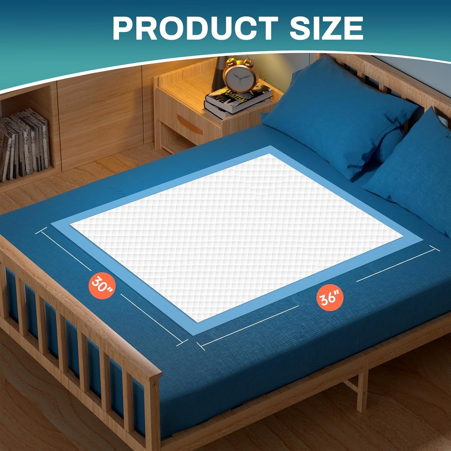 AAY Upgraded Bed Pads Disposable 30" x 36" (50 Count), Extra Large Super Absorbency Disposable Underpads for Incontinence, Premium Leakproof Protective Chucks Pee Pads for Adult, Kids, Puppy Training