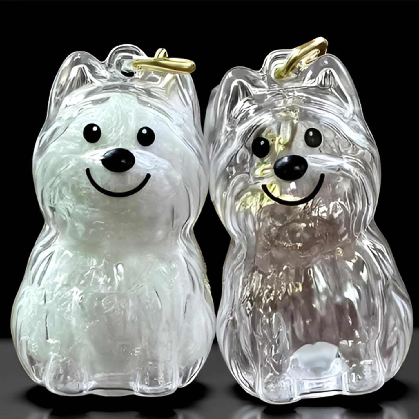 2 Pcs Dog Hair Keychain, Cute Dog Fur Keepsake Storage Bottle, Memorial Bottle Memory Jars for Pet Hair