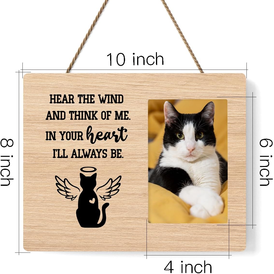 Pet Memorial Gifts for Cats, Cat Memorial Gifts for Loss Of Cat, Pet Loss Sympathy Gift Picture Frame, Pet Loss Gifts, Pet Remembrance Gift Cat Memorial Photo Frame for Desk Shelf Table Top Decor