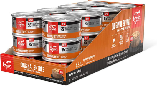 ORIJEN Premium Pate Wet Cat Food in Bone Broth Original Entrée 3oz Cans (24 Count)
