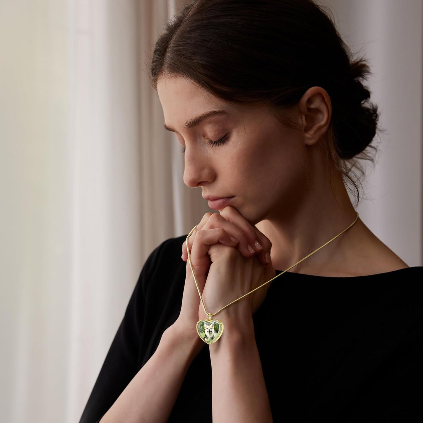 Fanery Sue Pet Ashes Necklace Cremation Jewelry Personalized Picture&Quote Memorial Gifts for Loss of Dog/Cat Urn Necklaces Pets Loss Sympathy Gift Keepsake for Women