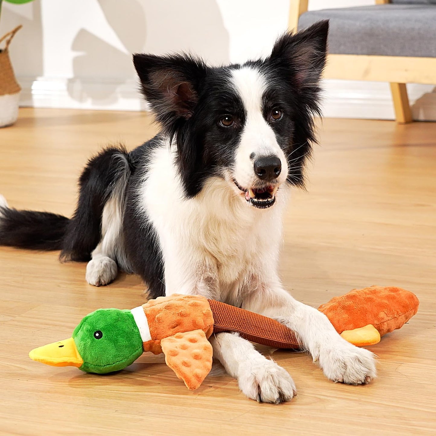 Extra Large Dog Toy, Durable Dog Toy for Large Breed, 20 Inch Tug of War Dog Interactive Toy, Stuffed Animal Dog Chew Toy with Crinkle Paper for Small, Middle and Big Dogs(Duck)