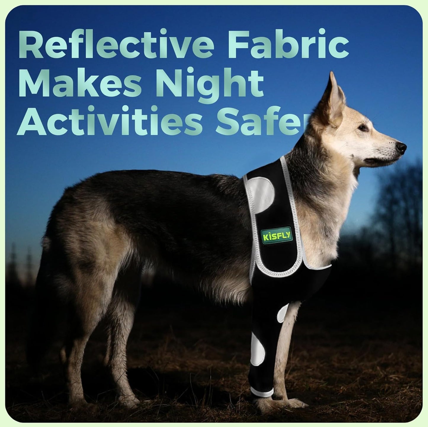 Dog Shoulder Brace Front Leg Prevents Elbow Hygroma, Elbow Calluses, Arthritis, Dysplasia and Pressure Sores, with Reflective Material Makes Night Activities Safer- Right Leg S