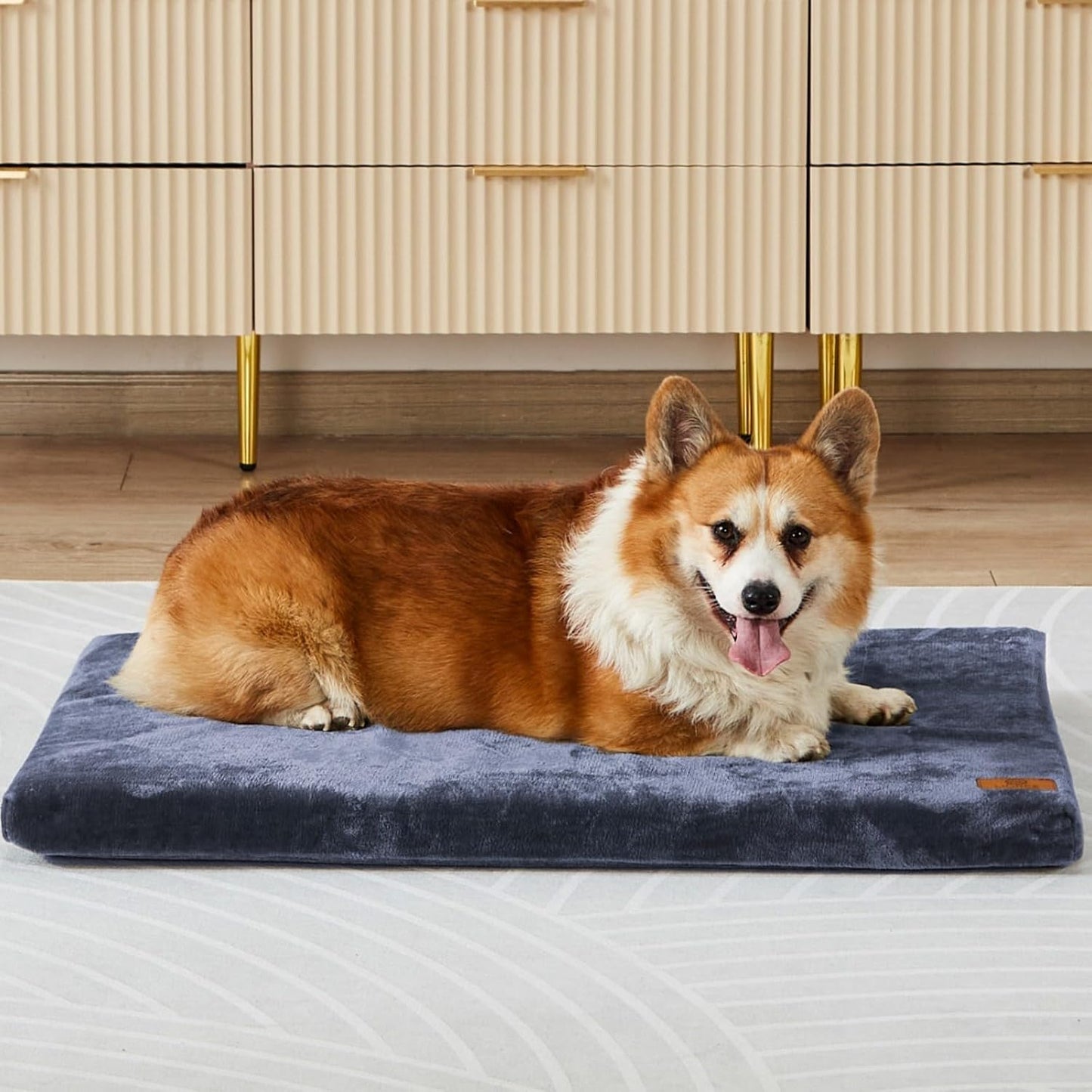 Dog Bed Medium Size Dogs - 30-inch Dog Crate Pad with Removable Washable Cover and Waterproof Lining - Memory Foam Kennel Mat - Reversible Pet Bed (Cool & Warm), Dark Grey