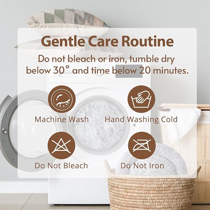 JOLLYVOGUE Calming Dog & Cat Bed for Small Dogs, Anti-Anxiety Donut Cuddler Cozy Soft Round Bed with Anti-Slip Bottom, Fluffy Faux Fur Plush Cushion Beds for Small Medium Dogs (27")