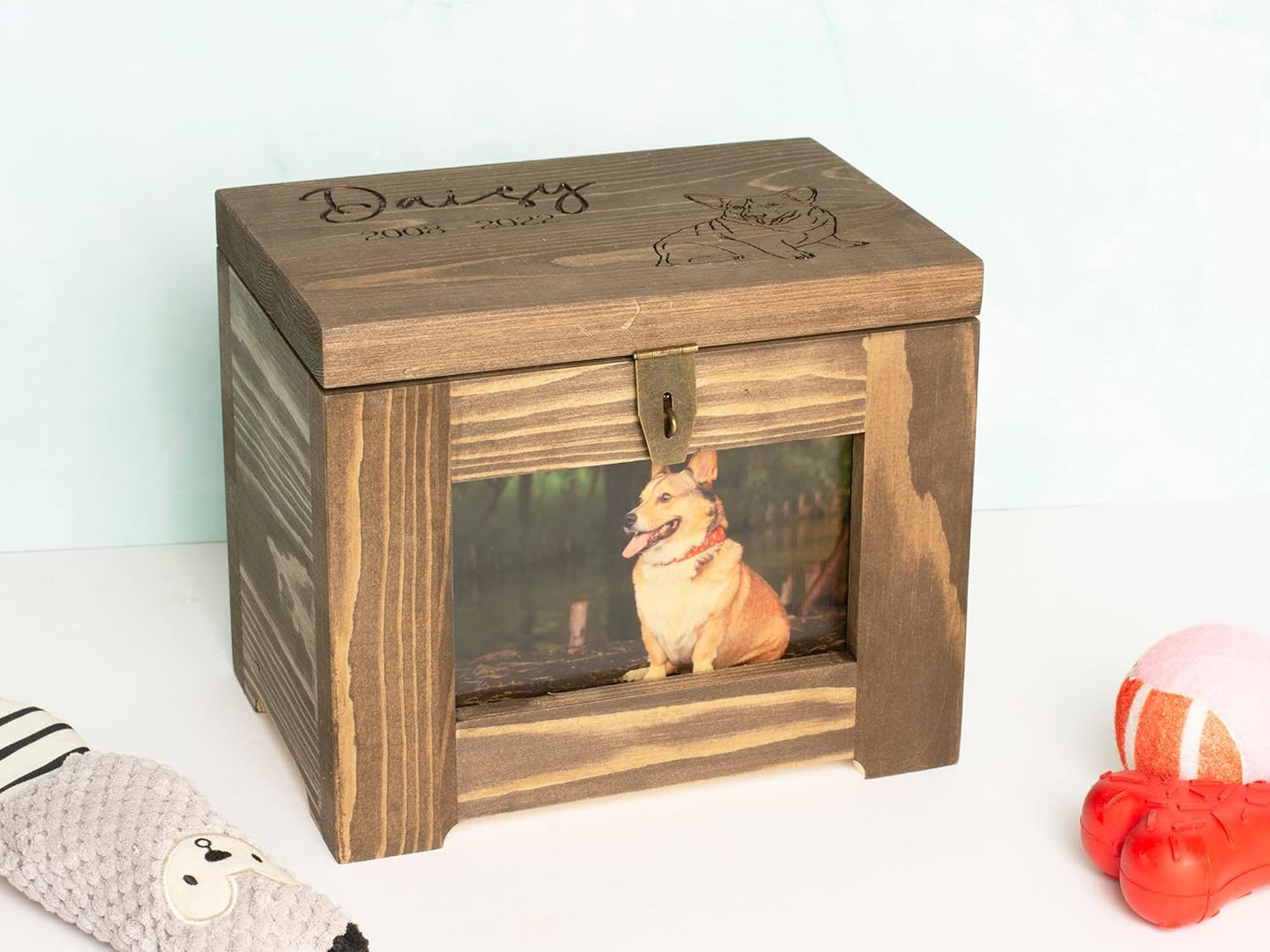 Personalized Pet Memory Box/Urn with Name and Dog Breed Picture Option