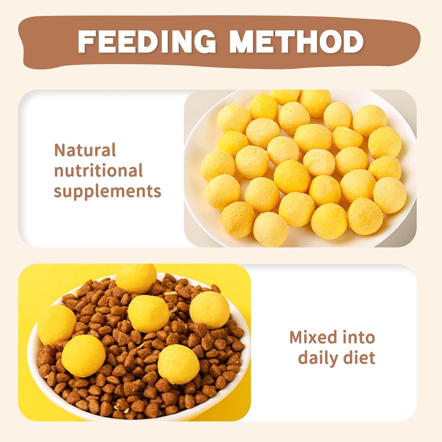 Freeze Dried Cat and Dog Treats, Limited Ingredient Quail Egg Yolk Healthy Tasty Snacks for Training 8.8 Ounce