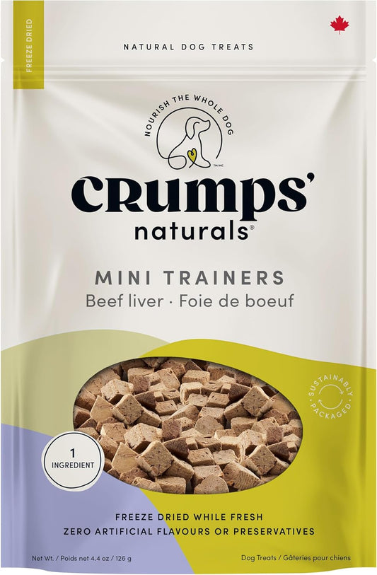 Crumps' Naturals Freeze Dried Beef Liver Mini Trainers, 3.7oz / 105g, Brown