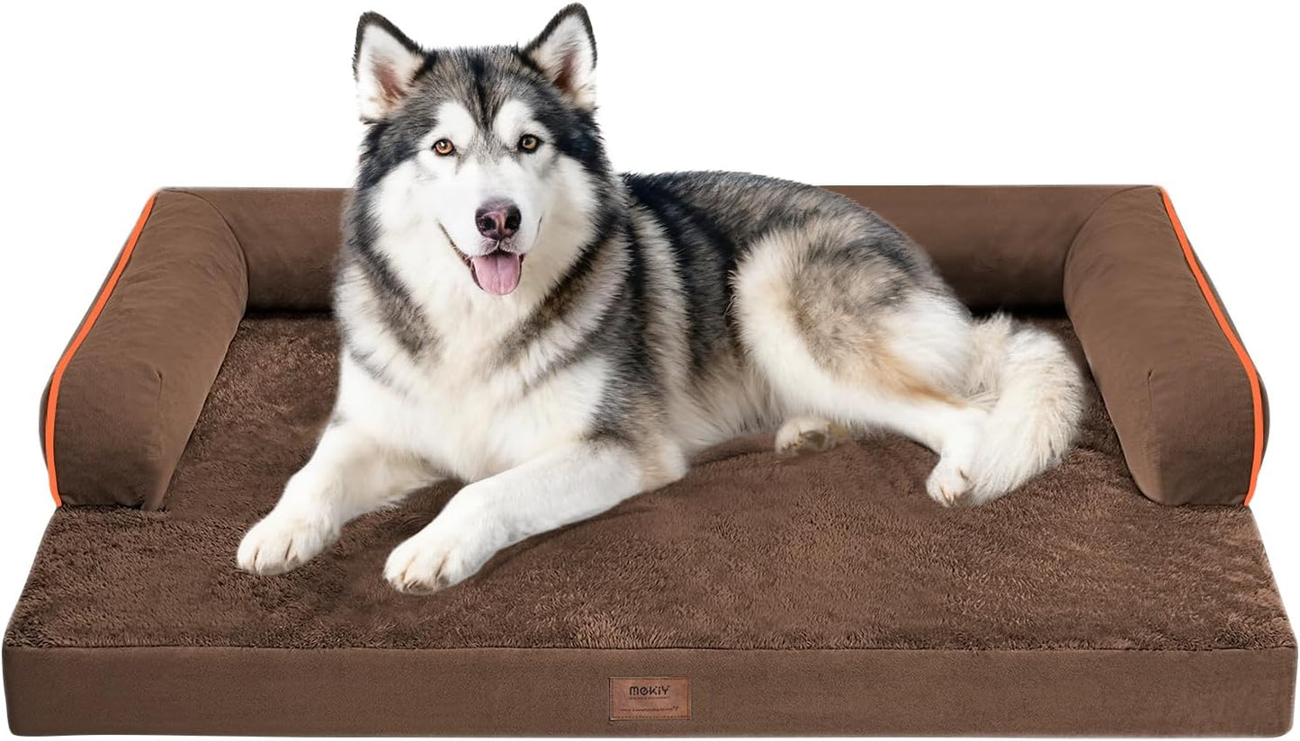 Dog Bed Large Sized Dogs-Orthopedic Waterproof Bed for Dogs,Large Dog Beds with Washable Removable Cover & Non-Slip Bottom