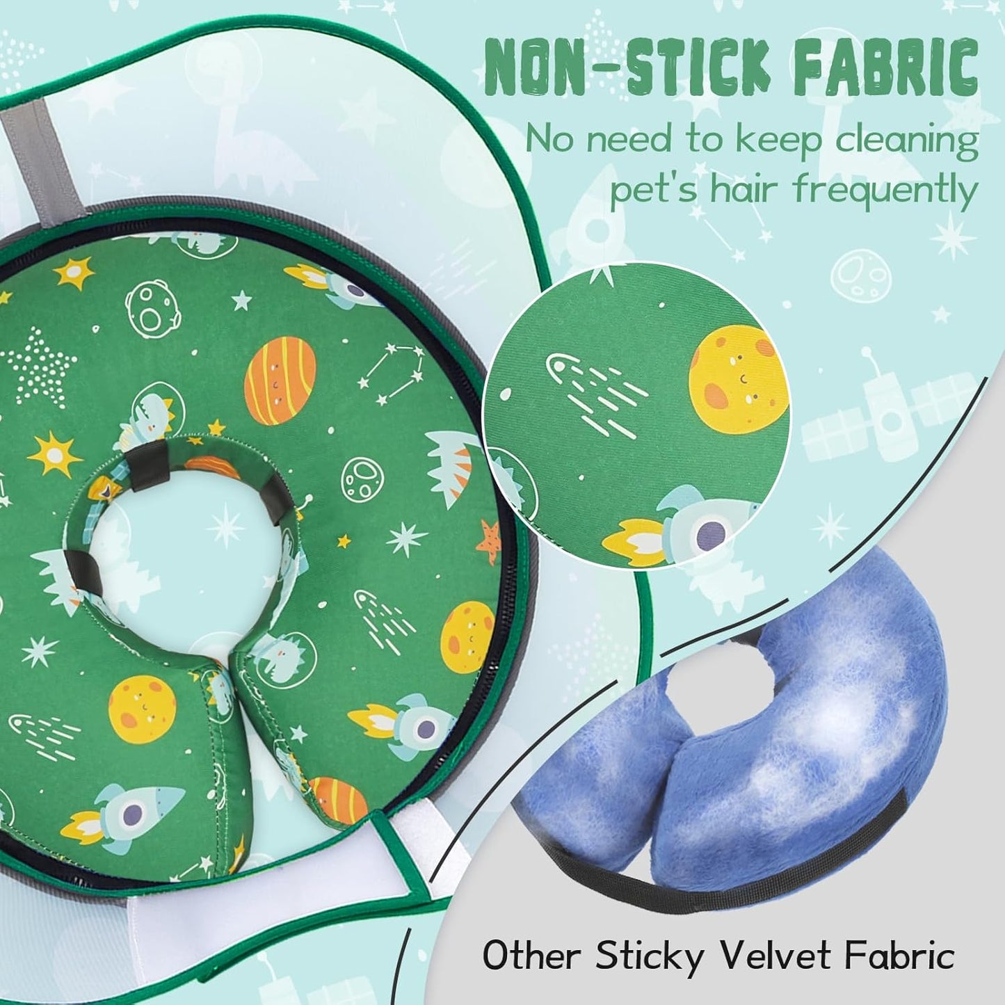Elevated Inflatable Dog Cone Collar to Stop Licking, Doggie Donut Collar After Surgery, Soft Dog Cone Alternative for Small Medium Large Dogs